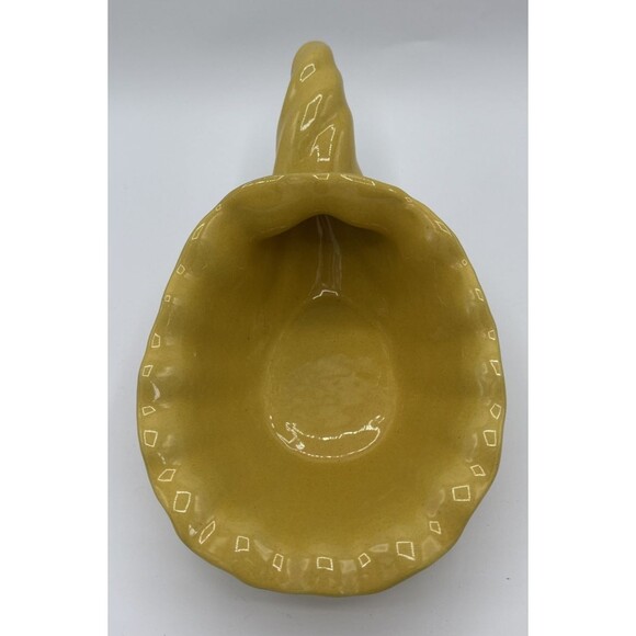 Vintage Frankoma Cornucopia Pottery Desert Gold/Buttercup Glazed Dish 12" #222 - Picture 5 of 14